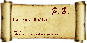 Perlusz Beáta névjegykártya