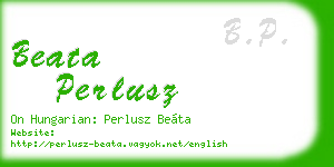 beata perlusz business card